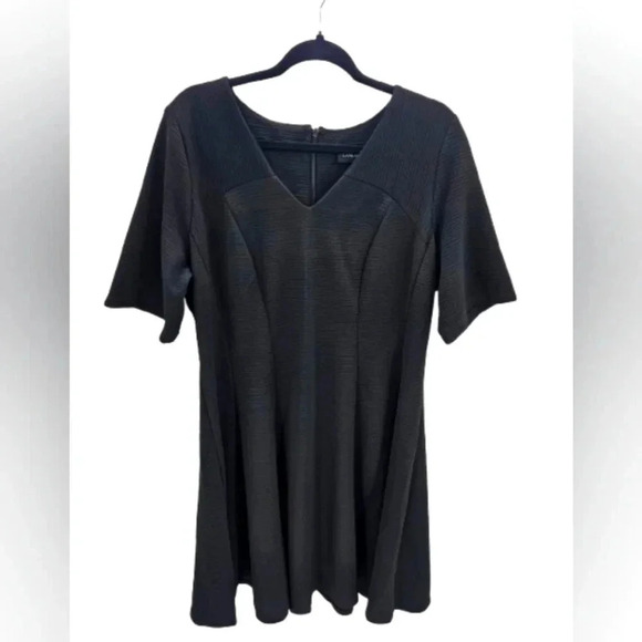 Lane Bryant Black Ribbed Stretchy Dress - Picture 1 of 9